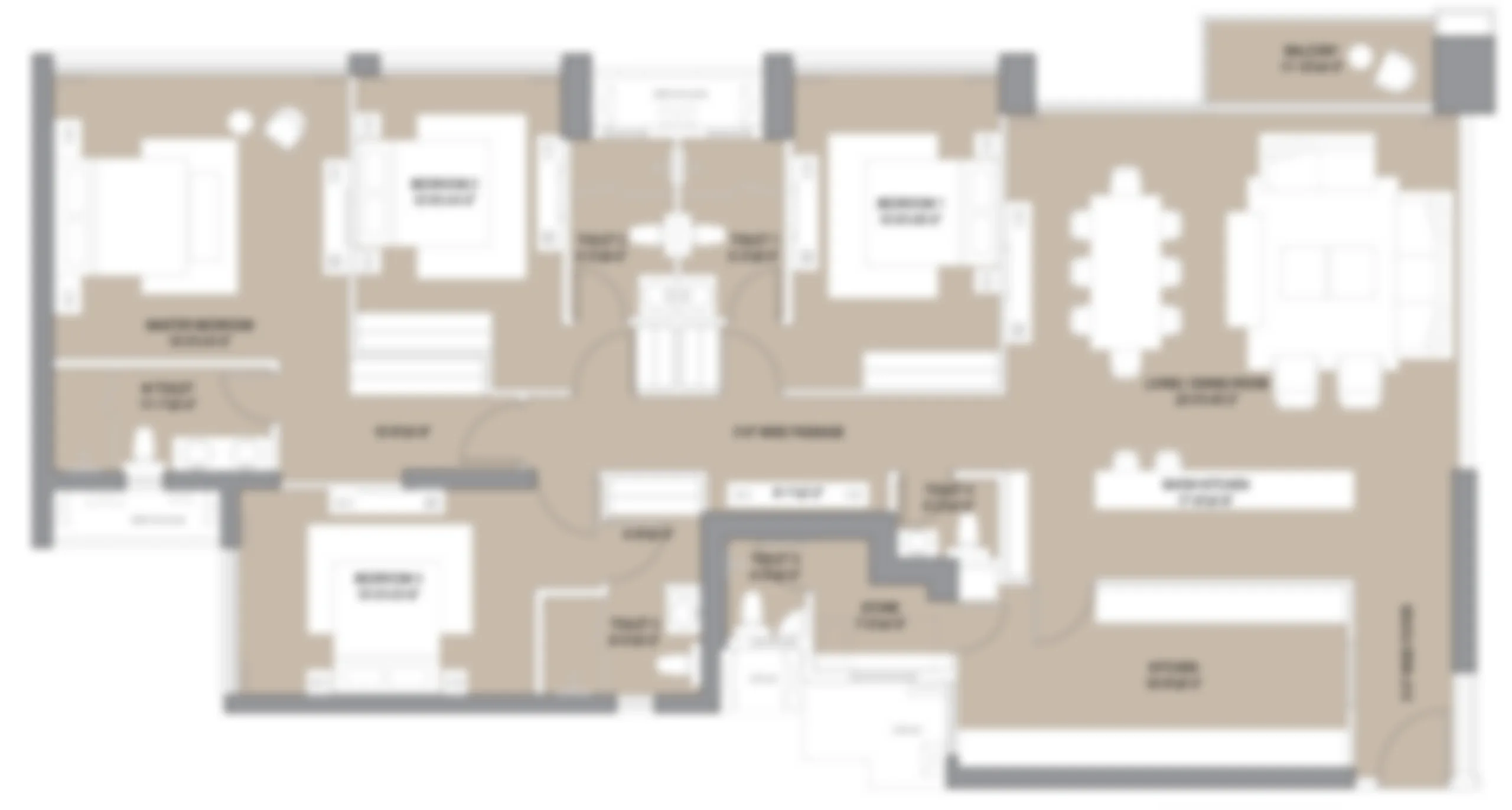 5 BHK Floor Plan of Oberoi Realty Three Sixty North Gurgaon